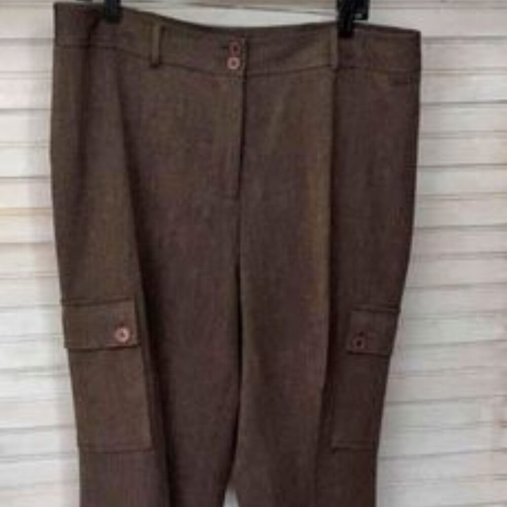 Lane Bryant Brown Tweed Women's Cargo Pants Size 18